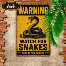 Danger Watch Out for Snakes Warning Caution Outdoor Garden Metal Sign picture