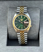 Vintage Seiko 5 Automatic – Two-Tone  Dark Green Dial Fluted Bezel (7009 Caliber picture