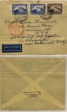 1930 GERMANY GRAF ZEPPELIN COVER VIA SOUTH AMERICA #C36 #C37 GREEN ZEP BACKSTAMP picture