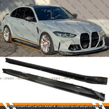 For 2021-26 BMW G80 M3 V2 Carbon Fiber Side Skirt Extension Splitter Replacement picture
