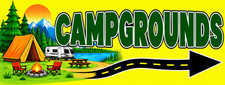 3ft x 8ft CAMPGROUNDS Banner  (CAN BE PERSONALIZED) picture