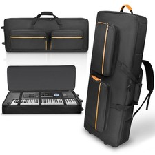 73/76 Key Keyboard Bag with Wheels Padded Rolling Gig Case 4 Pockets 48.2