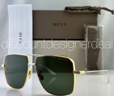 DITA Dubsystem Sunglasses Gold Silver Green AR Square DTS157-A-01 63mm NEW picture