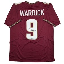 Autographed/Signed Peter Warrick Florida State FSU Maroon Jersey Beckett BAS COA picture