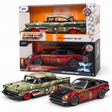 Jada Lot of 2 Diecast Cars 1957 Chevy Bel Air Camo & 1972 Datsun 240Z Fast X picture