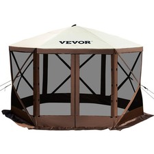 VEVOR Pop-up Camping Gazebo Camping Canopy Shelter 6 Sided 10' x 10' Sun Shade picture