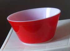 Federal Glass Red Mixing Bowl 9.25 x 4.5 Inches 1950s MCM  - EUC picture