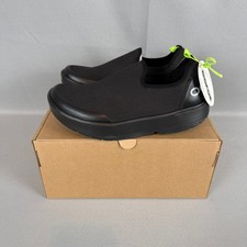 Oofos OOmg Eezee Recovery Sneakers Womens 7 Black Slip-On Light Walking Shoe NIB picture