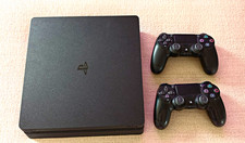 Sony PlayStation 4 Slim Black Console w/ 2 DualShock 4 Wireless Controllers picture