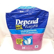 Vintage 1996 Depend Easy Fit Large Open Package ~ Not Full Fits Up to 54