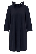 Tuckernuck Daphne Dress Women XXL Navy Blue Ruffle Neck Bow Back NWT picture