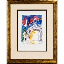 Vtg Carlton InterContinental Cannes France Art Print Signed Leman? Framed 10x11” picture