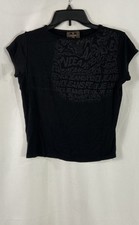 Fendi Jeans Women's Vintage 90s All Over Logo T-Shirt Made Italy Sz 44 picture