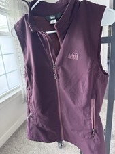 REI Co-op Women’s Purple Full Zip Vest Pockets Logo Regular Fit Size M picture