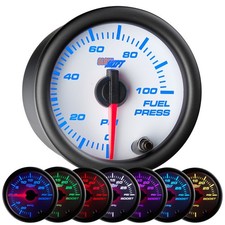 SLIGHTLY USED GLOWSHIFT WHITE 7 COLOR 100 PSI FUEL PRESSURE GAUGE picture