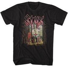 STYX Mens New OFFICIAL MUSIC GRAND ILLUSION in 100% BLACK picture