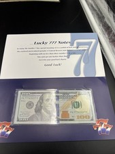 Lucky 777 Repeater 2017 A $100 FRN Federal Reserve Note XF / AU in Folder picture