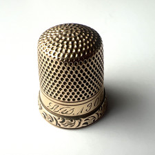 Vintage 14k Ketcham And McDougall  Thimble #8 Monogram LD 1903 3.6g picture