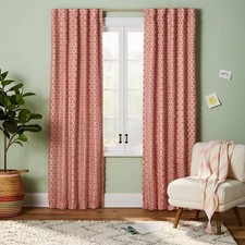 Pillowfort Rose Pink Clipped Dot Accent Blackout & Lined Curtain Panel 42