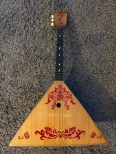 Balalayka Hand Painted USSR Soviet Folk Instrument Balalaika 3 String Vintage picture