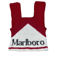Vintage hand made Marlboro t-shirtreb/white/black  crochet picture