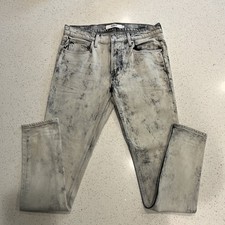 Hudson Men's White Zack Skinny Fit Jeans Pants Size 31-31 Acid Washed picture