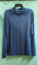 Womens FREE FLY Bamboo Lightweight Shade Hoodie Size Large Blue picture