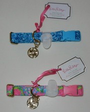 NWT S/M LILLY PULITZER DOG COLLAR CHOICE BLUE OR PINK SRP $25.95 picture