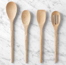 Williams Sonoma Maple Spoons, Set of 4 NEW picture