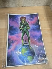 DOUG P'GOSH Mars Attacks SIGNED 18x12 Poster Comic Artwork (Needs Pressing) picture