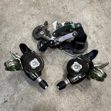 Sram 9 speed XO shifter Rare green Anodized Carbon 3x9 + Rear Derailleur picture