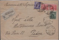 ZNV_283 - Richly franked 1945 RSI cover from PADOVA to ROMA picture