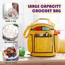 Crochet Bag Organizer – Durable Canvas Yarn Storage Bag for Knitting & Supplies picture