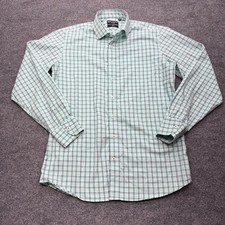 Spier and Mackay Slim Fit Plaid Dress Shirt Mens 15.5 34 Mint Green Navy Blue picture