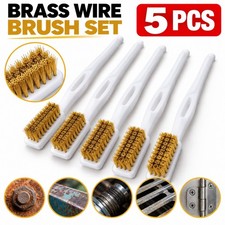 5pcs Brass Wire Brush Set Rust Paint Removal Metal Cleaning Tool Kit - NEW picture