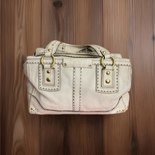 Vintage Coach Hampton Andrea Lmtd Ed White Pebbled Leather Satchel 10555 READ picture
