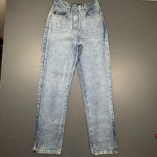 Rebellious Women's Size 4 Blue High Rise Straight Leg Acid Wash Retro Streetwear picture