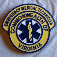 Emergency Medical Technician Virginia 3D routed wood patch sign Custom carved picture