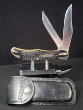 Vintage Cold Steel Carbon-V #54BH Classic Two-Blade Hunter Knife w/ Sheath picture