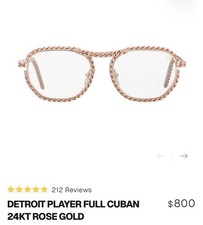 Vintage Frames Detroit Player Full Cuban 24kt Rose Gold Eyeglasses Unisex  picture