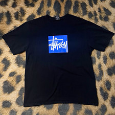 Stussy Men’s Black Graphic Logo Crew Neck Short Sleeve T-Shirt Size L picture
