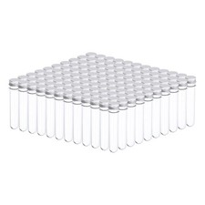 120Pcs 45ml Plastic Test Tube with Screw Caps 140x25mm Tubes Aluminum Lid for... picture