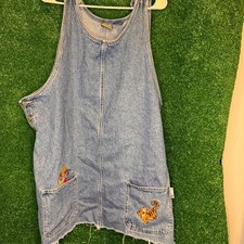 Vintage Disney Winnie the Pooh Denim Overalls 22W Tigger Piglet picture