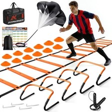 Agility Ladder, Soccer Football Training Equipment Set - 20ft Speed Ladder, 4 Hu picture