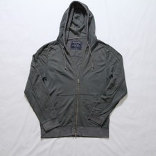 Vintage Abercrombie and Fitch Hoodie Mens S Full Double Zip Green Preppy picture