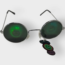 NEW 90s ROUND CRAZY EYES Hologram Sunglasses, Unworn Original Vintage Glasses picture