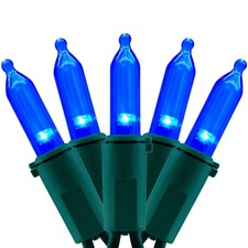 YULETIME 200 Blue LED Christmas Lights 66 ft Green Wire UL String Light picture