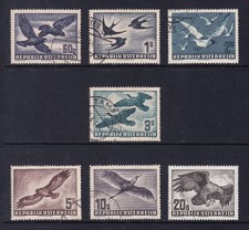 AUSTRIA 1950-53 Air Birds set of 7 SG 1215-1221 Used (CV £400) picture