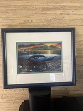 Wyland Maui Dawn 1992 Ocean Breaching Humpback Whale Coral Hawaii Framed Print  picture