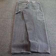 NYC Baggy Jeans Mens 33x33 Gray Raw Denim Tapered Y2k Vintage Hip Hop Skater picture